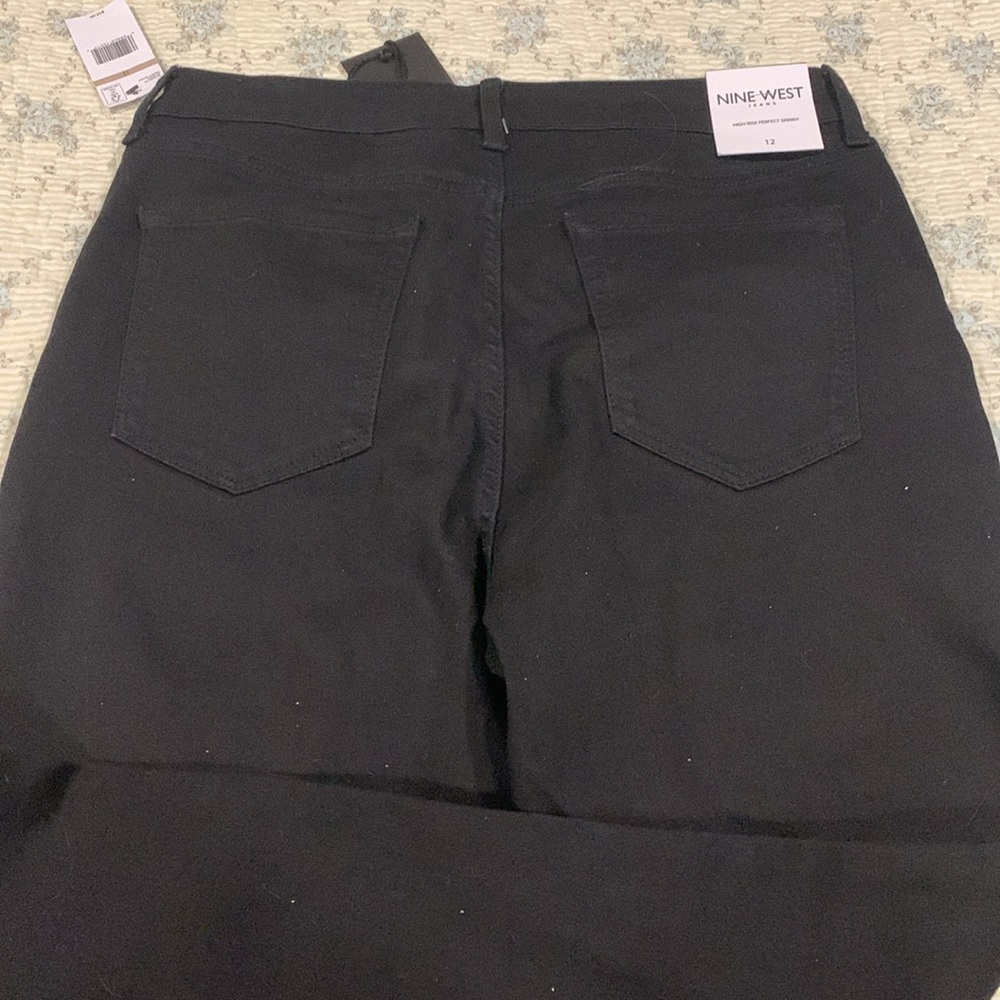 Nine West Black Jeans Women’s Sz 12 NEW High-rise Perfect Skinny 5-Pocket Class - Picture 5 of 7